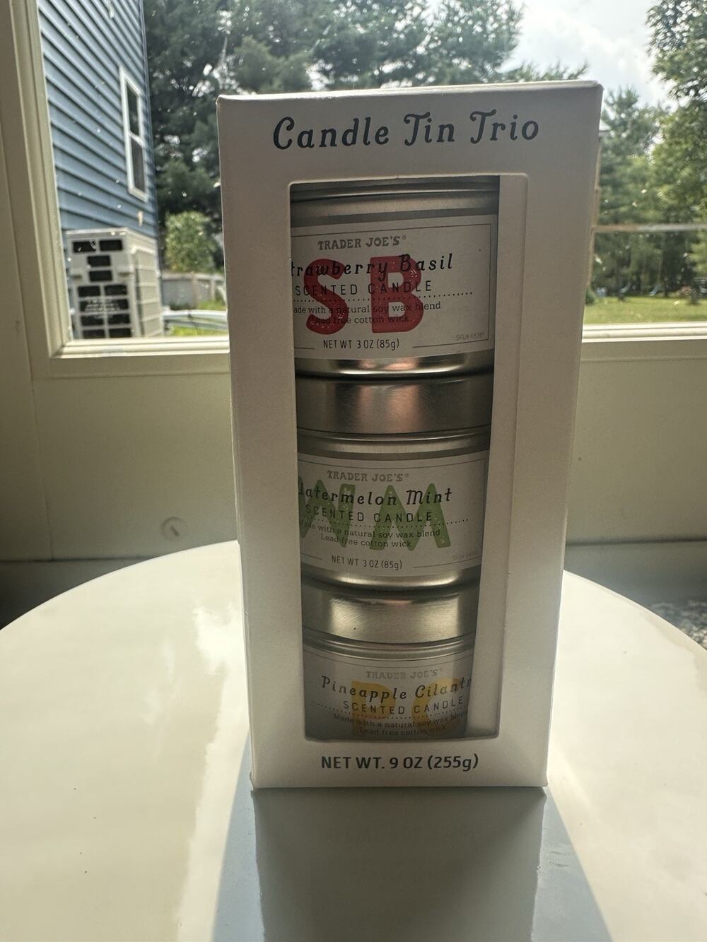Trader Joes Candle Tin Trio Strawberry Basil Watermelon Mint Pineapple Cilantro